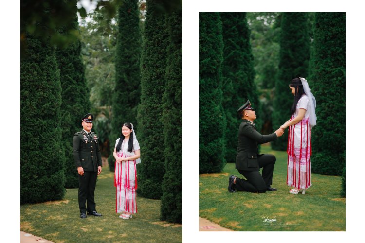 ช่างภาพแม่สอด ถ่ายพรีเว็ดดิ้งชุดกะเหรี่ยงในป่าสน
