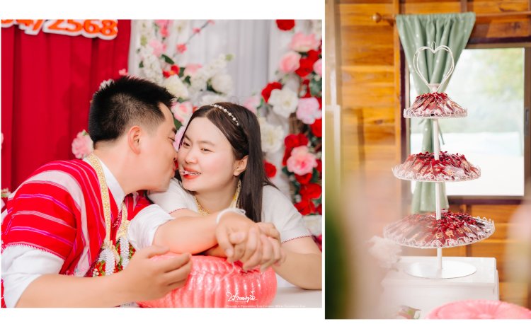 างภาพเก็บภาพความสุขของคู่รักในวันแต่งงานกะเหรี่ยง