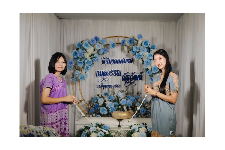ภาพพิธีแต่งงานแบบกะเหรี่ยง ณ หมู่บ้านในท่าสองยาง